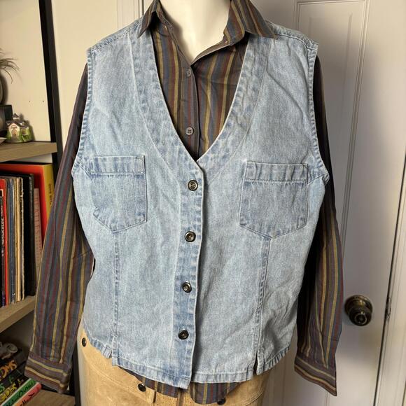 Jackets & Blazers - 90s Denim & Co Vest L